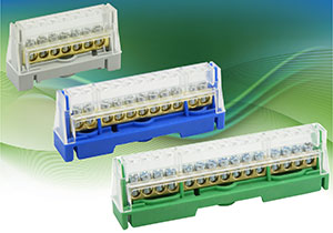 fArnocanali Earth & Neutral distribution blocks from Switchtec are supplied with IP20 touch proof terminals.