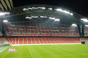Toyota Stadium in Aichi with its new LED pitch lighting