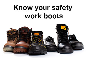 A selection of work boots - do you know their safety boot ratings