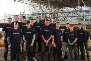 Preston college students wearing their Dickies shirts