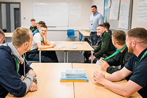 Apprentice tradesmen from JTL and PHX training in a classroom