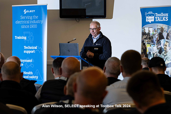 Alan Wilson, SELECT speaking at Toolbox Talk 2024