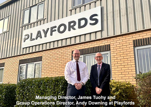 Managing Director, James Tuohy and Group Operations Director, Andy Downing at Playfords - Proud of their apprenticeships programme