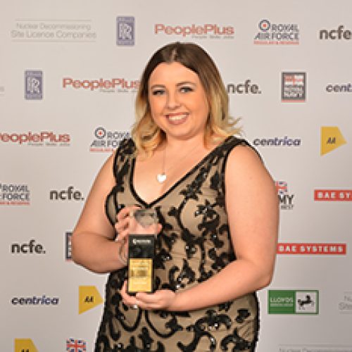 North-West Apprentice Natalie with her award